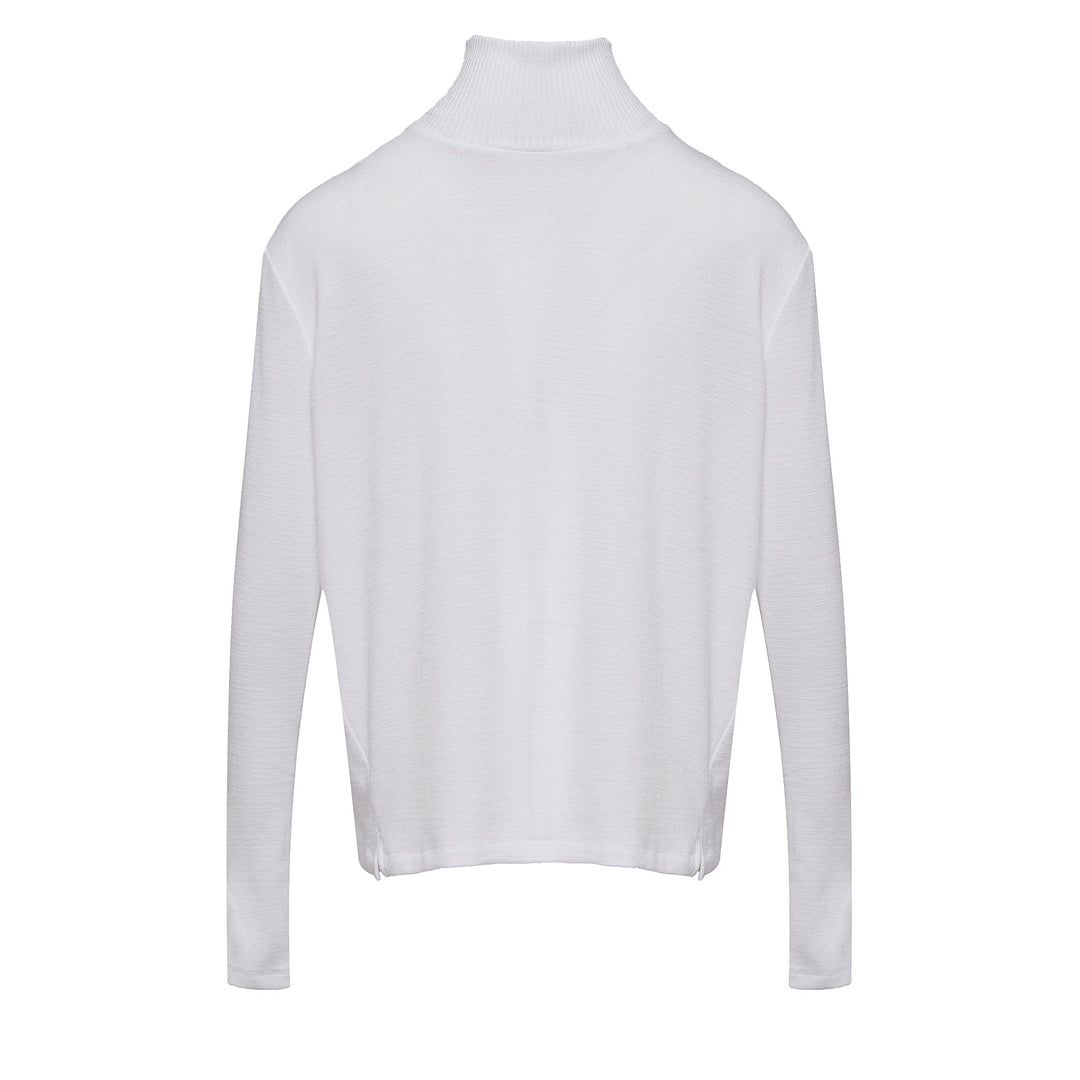 Knit Boxy T Neck Sweater