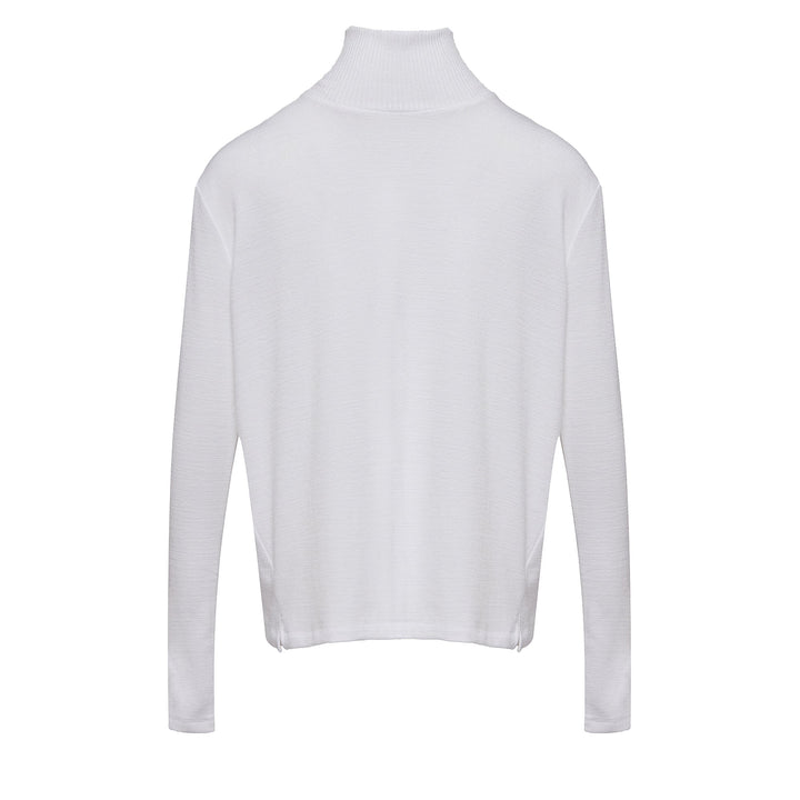 Knit Boxy T Neck Sweater