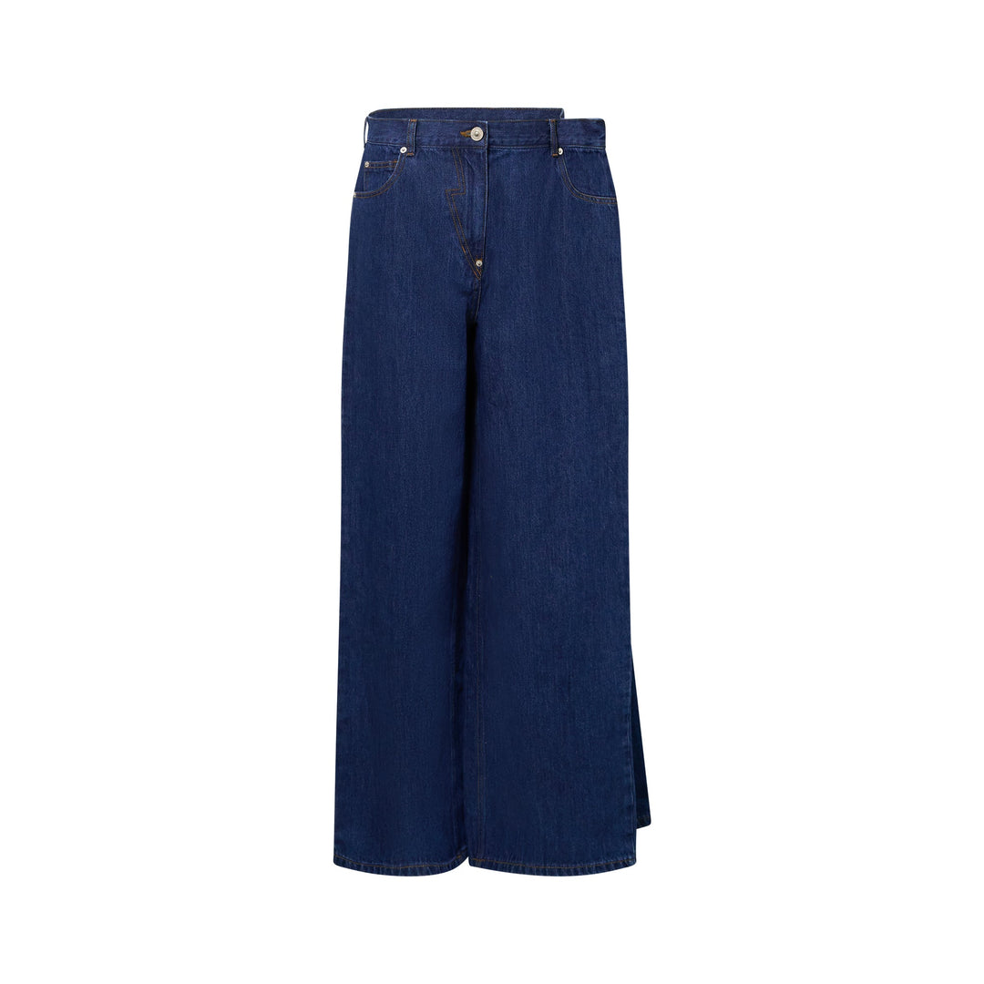 Blue Side Folded Jeans