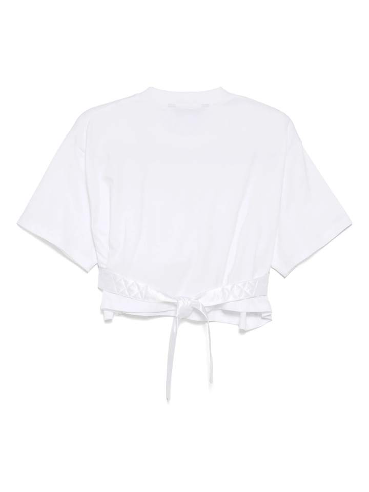 White Bra Point Cropped Top