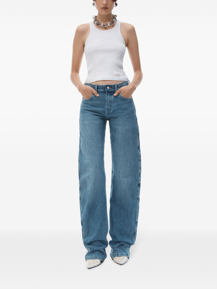 Low-Rise Gusset Jeans In Medium Indigo Wash