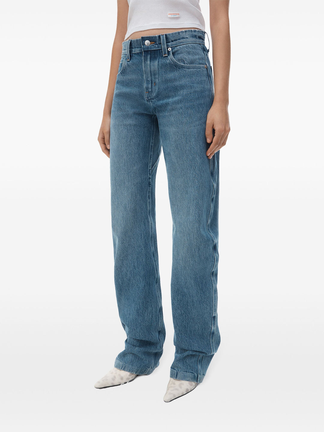 Low-Rise Gusset Jeans In Medium Indigo Wash