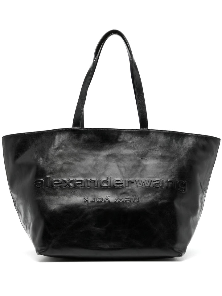 Punch Tote Bag In Crackle Patent Leather