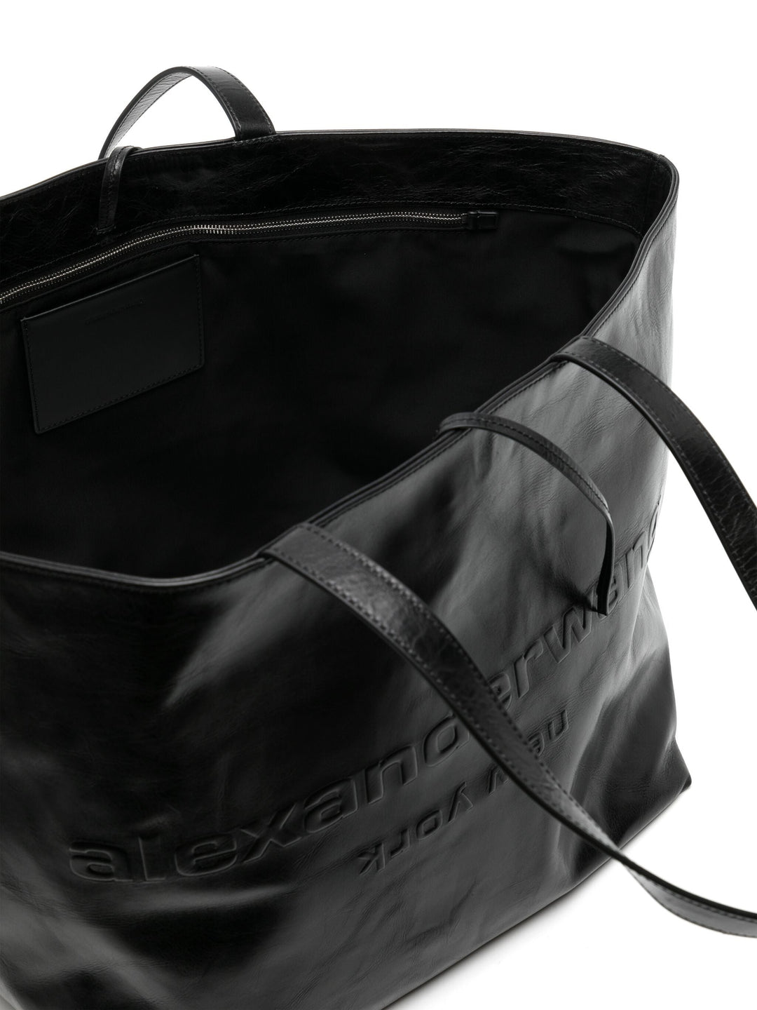 Punch Tote Bag In Crackle Patent Leather