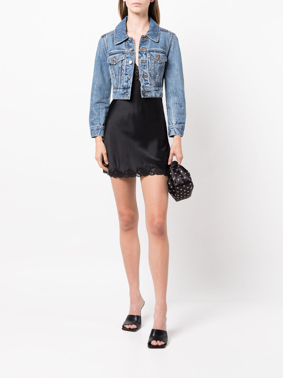 Shrunken Trucker Jacket In Denim