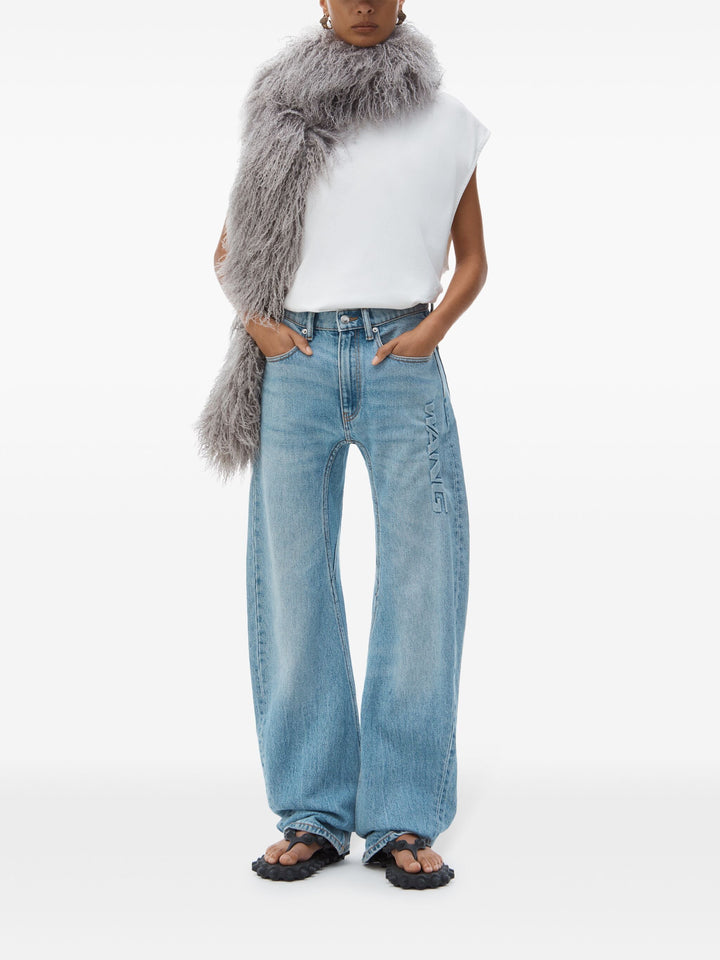 Articulated Denim Jeans With High-Frequency Logo