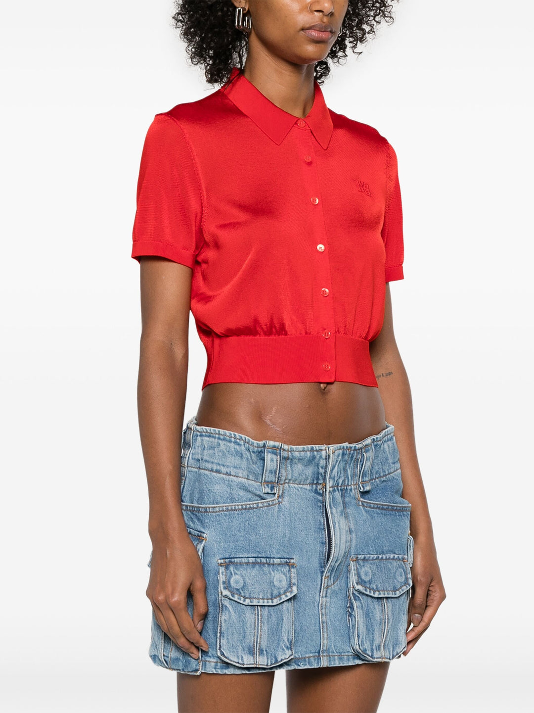 Logo Embroidered Polo Cardigan