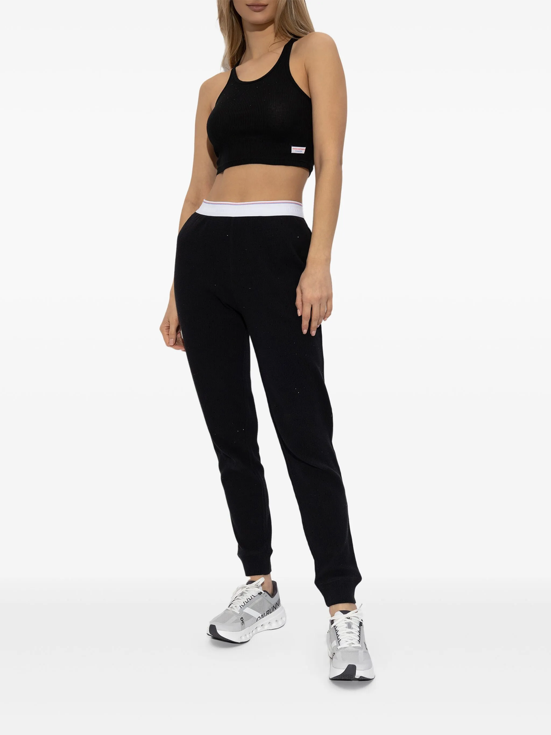 Crystal Hotfix Cropped Racer Tank Tee