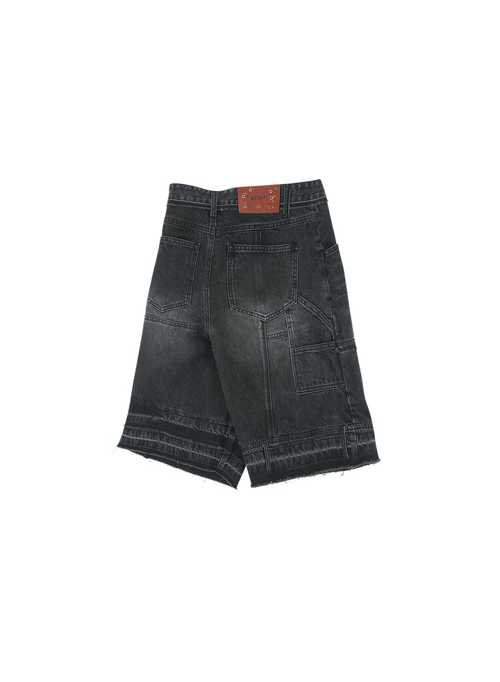 Unisex Patchwork Denim Shorts
