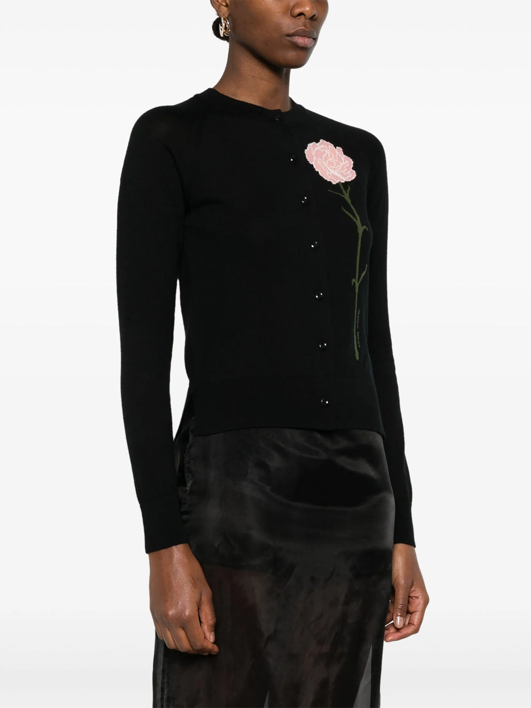 Carnation Detail Long Sleeve Cardigan