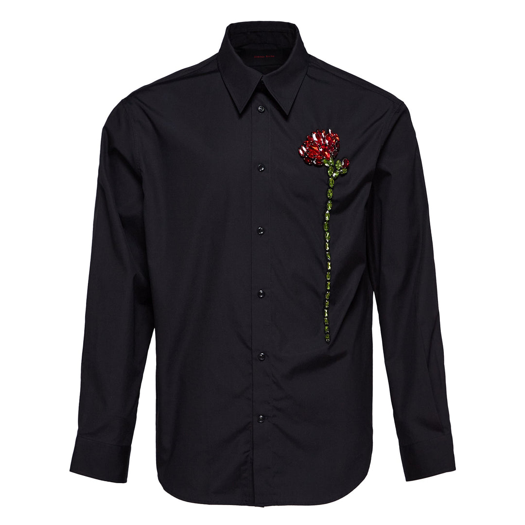 Classic Shirt With Turbo Embroidery Cotton