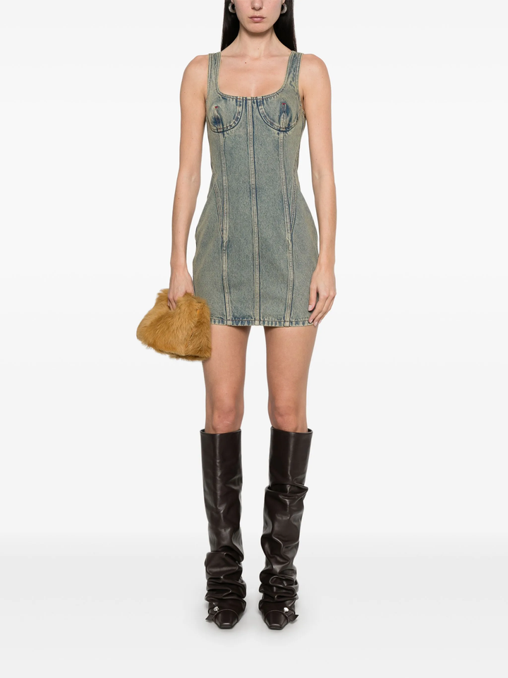 Moon Laser Denim Mini Dress
