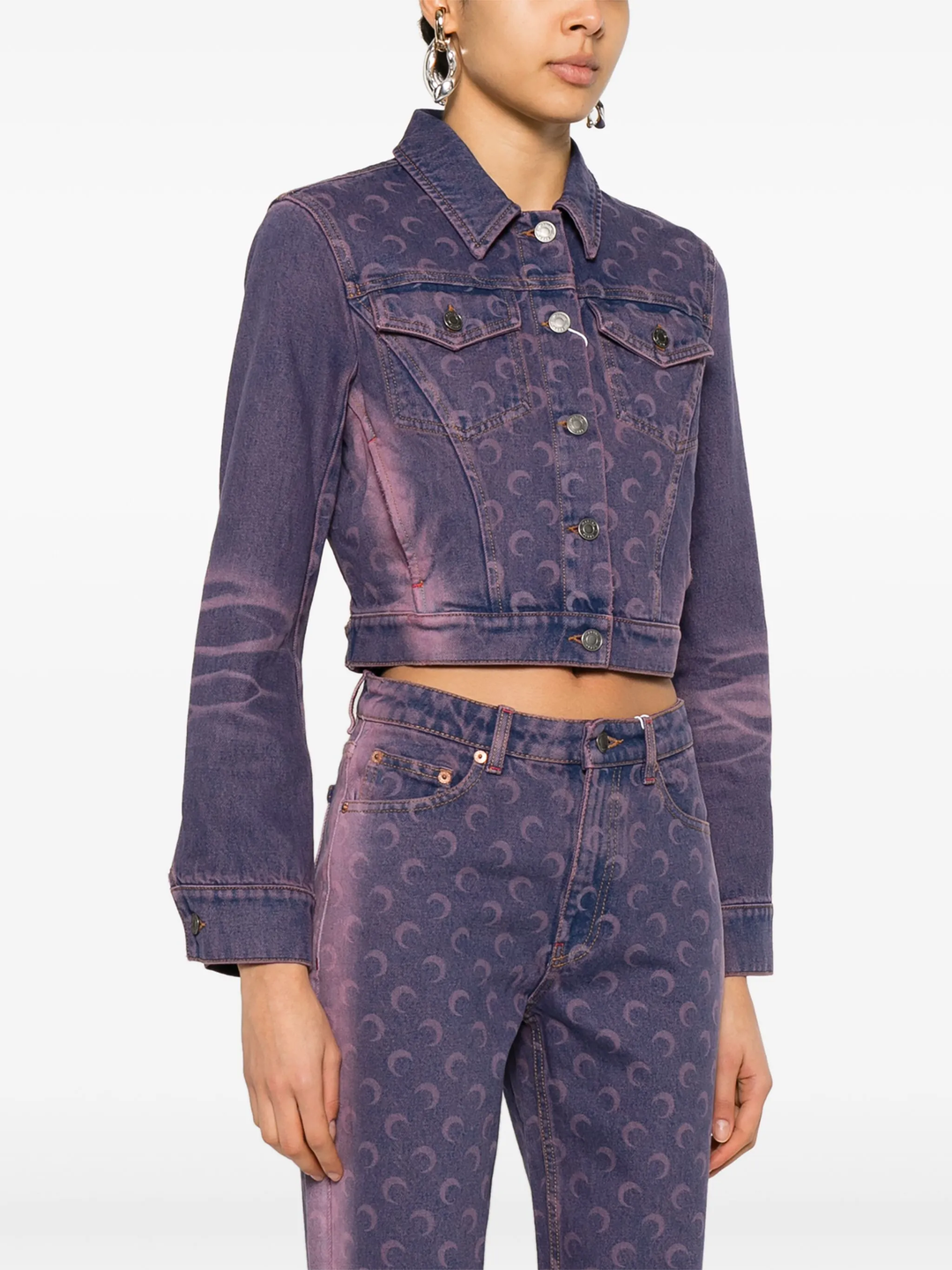 Moon Laser Denim Boxy Suit Jacket
