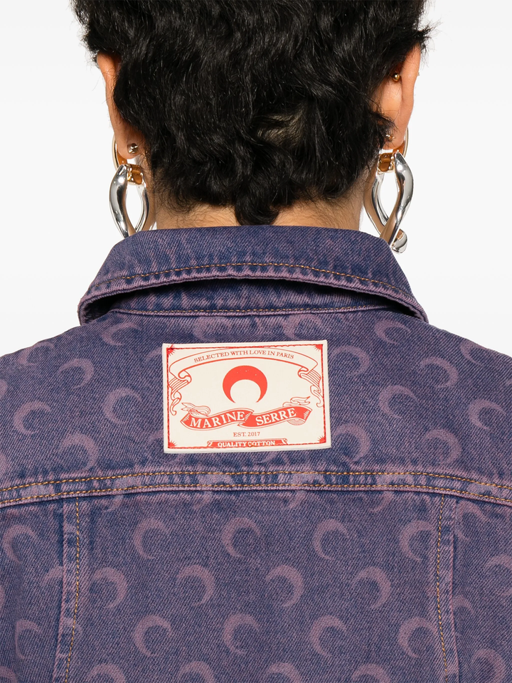 Moon Laser Denim Boxy Suit Jacket