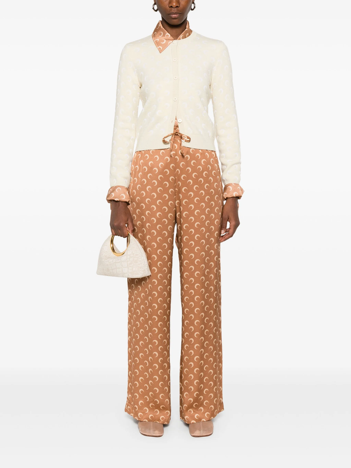 Moon Jacquard Knit Fitted Cardigan