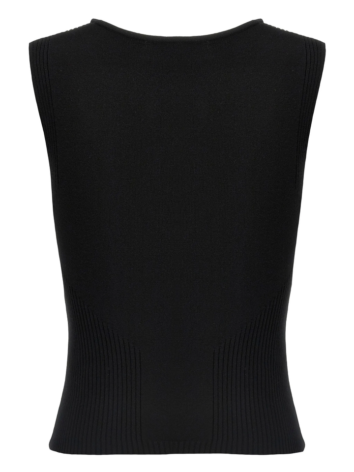 Moon Jewelry Knit Open Neck Top