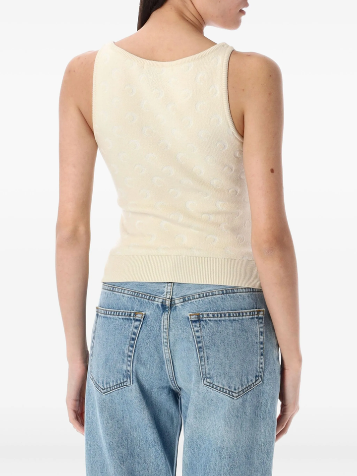 Moon Jacquard Knit Strap Top