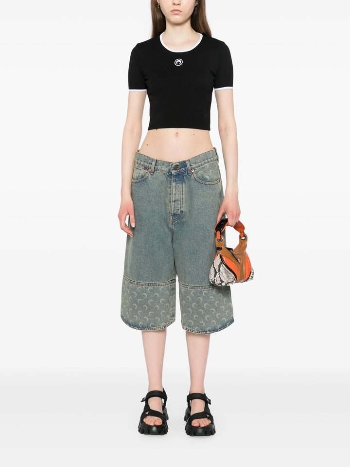 Moon Logo Jersey Cropped Top