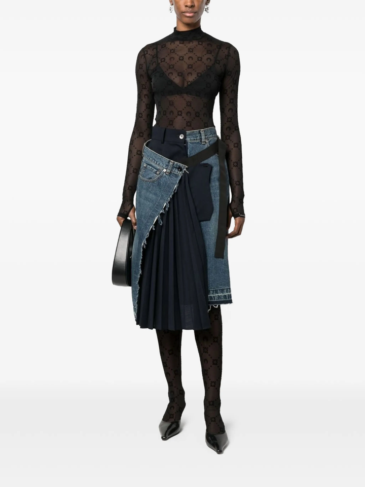 Recycled Mesh Flock Highneck Top