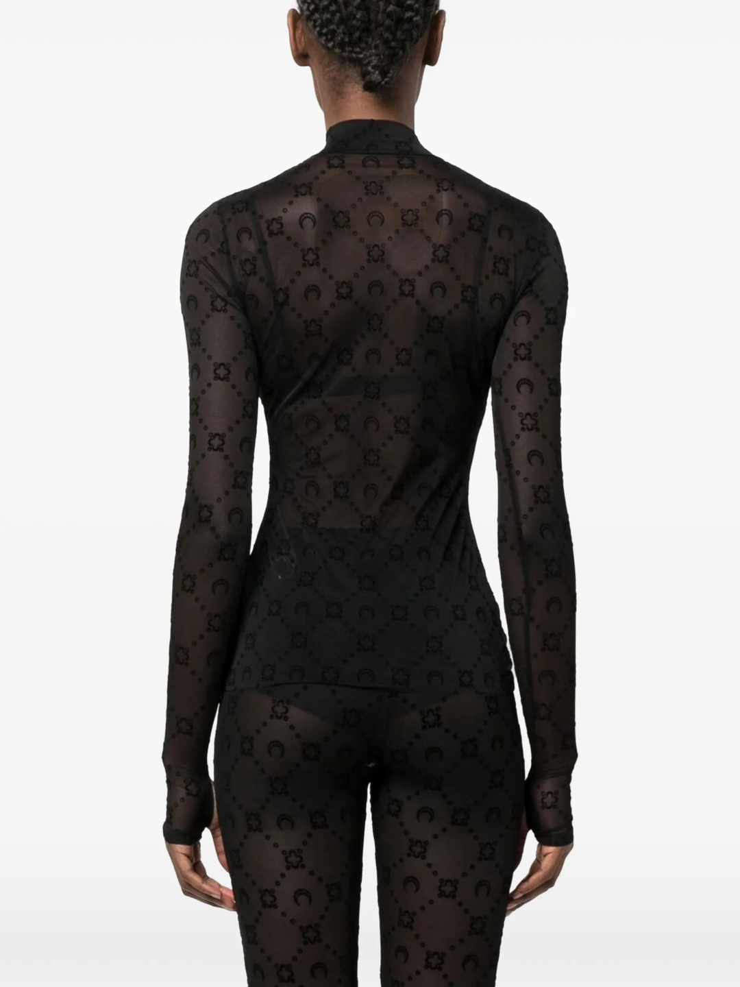 Recycled Mesh Flock Highneck Top