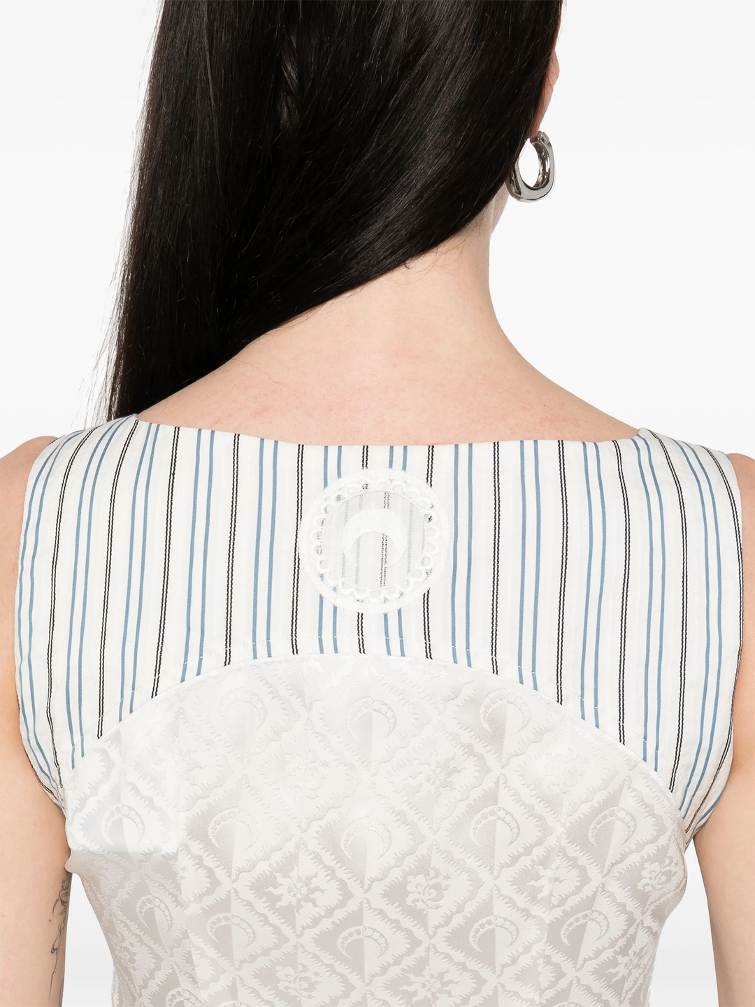 Regenerated Striped Poplin Bustier Top