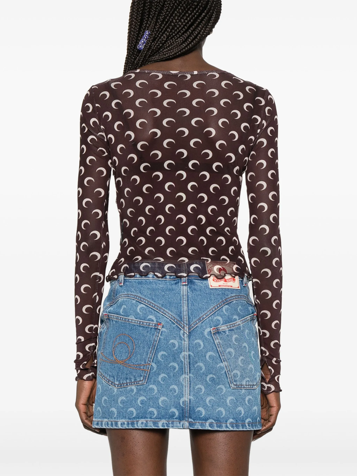 Recycled Moon Mesh Cropped Tee