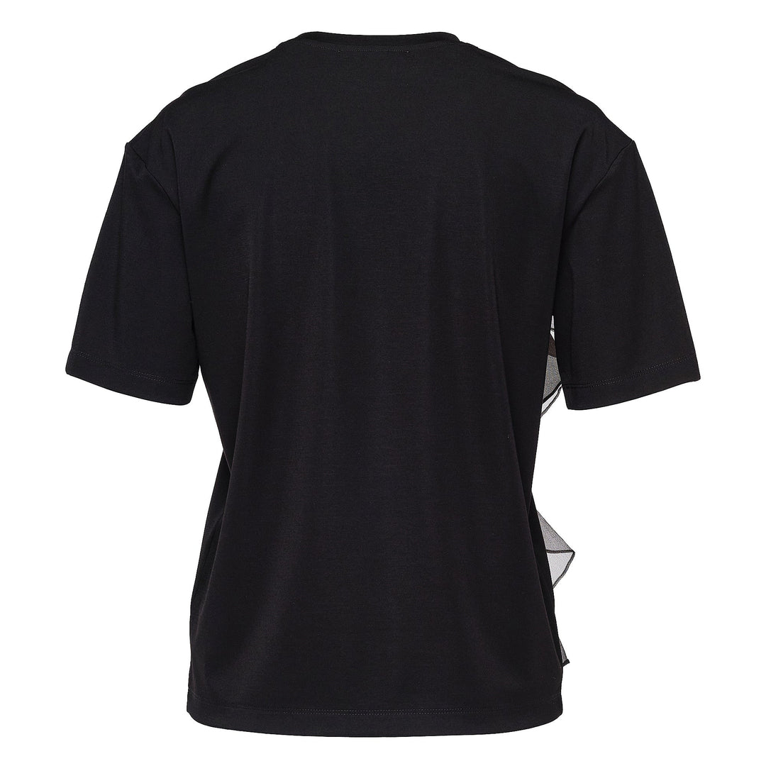 Triacetate Satin Knit Frill Top