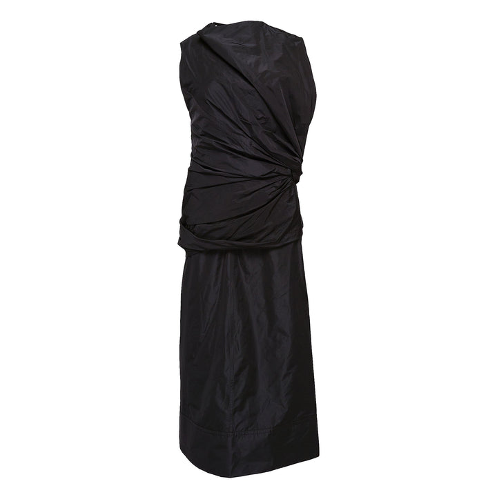 Asymmetric Draped Long Dress