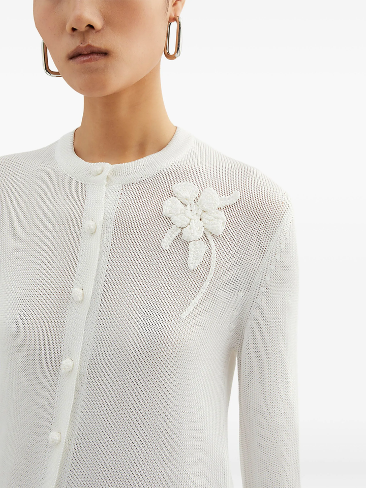 Viscose Knit Embroidered Cardigan