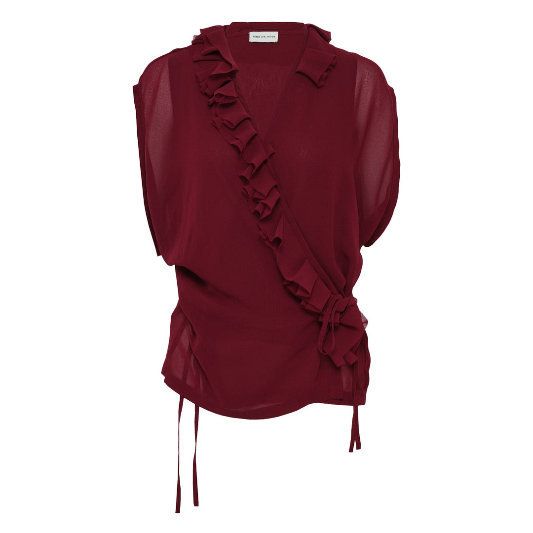 Sleeveless Wrap Blouse