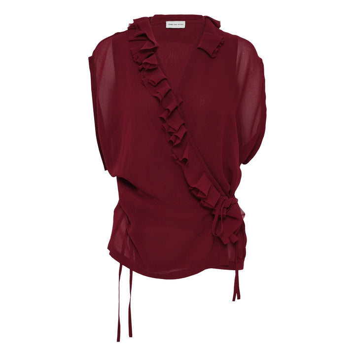 Sleeveless Wrap Blouse