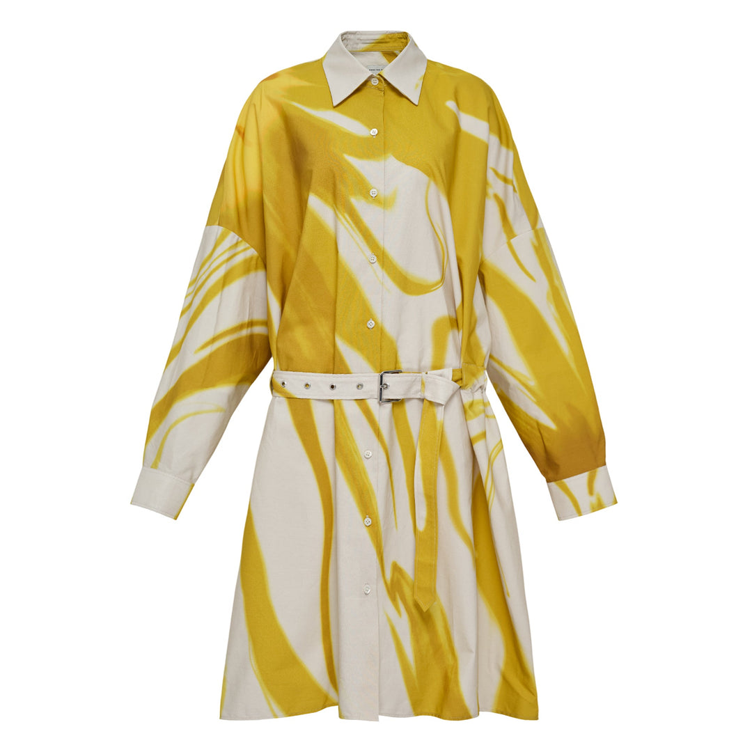 Oversized Cocoon Belted Shirt