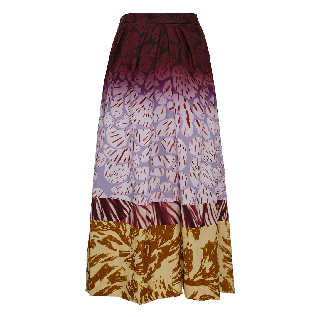 A-Line Full Midi Floral Skirt