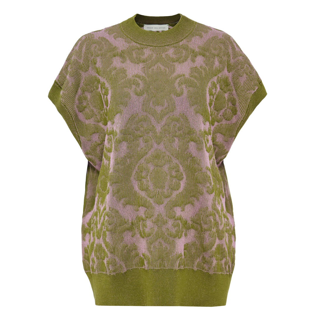 Duo Color Oversize Knit Top