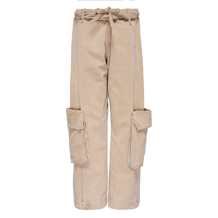 Washed Rolled Cargo Pants