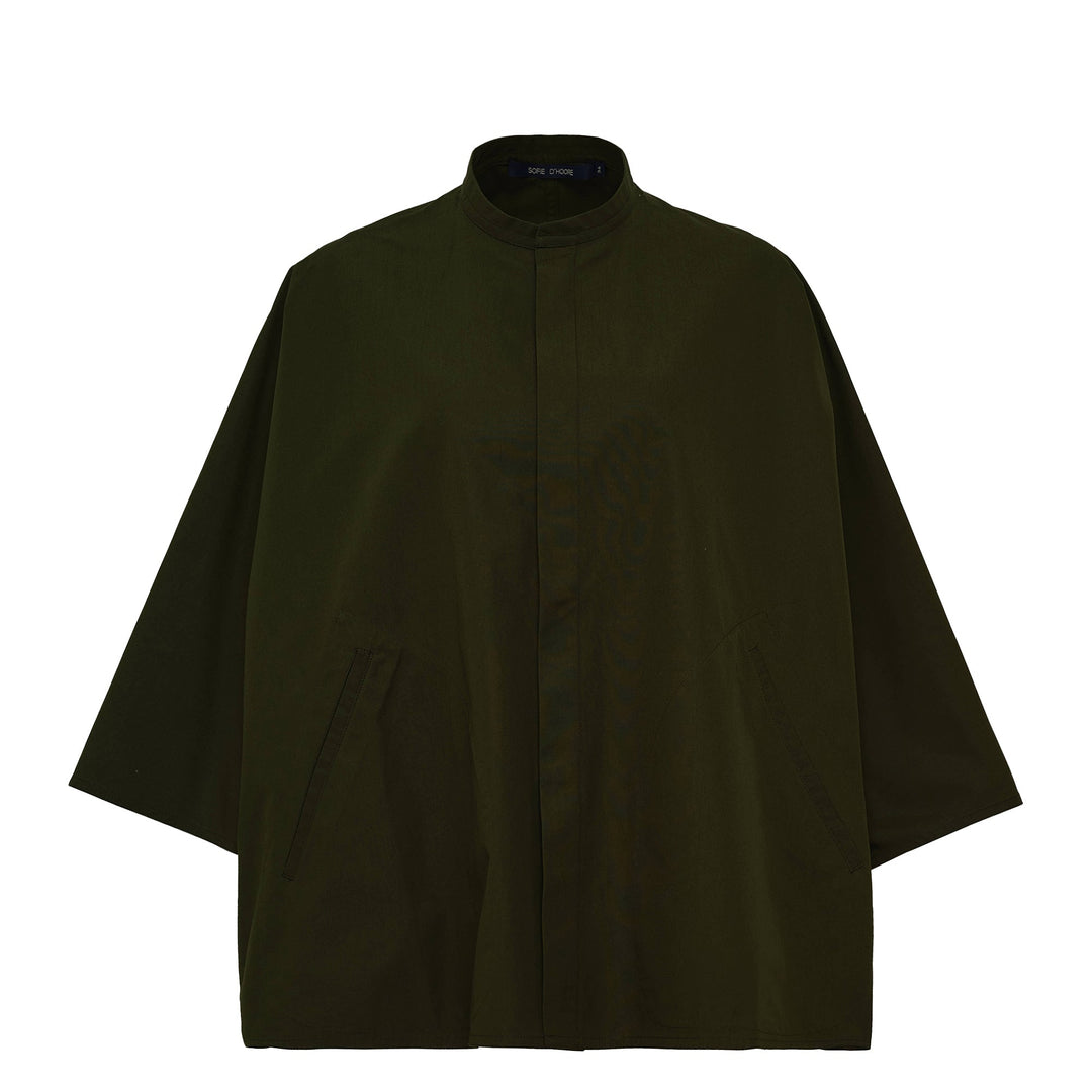 Stand Collar With Bracelt Sleeve Top