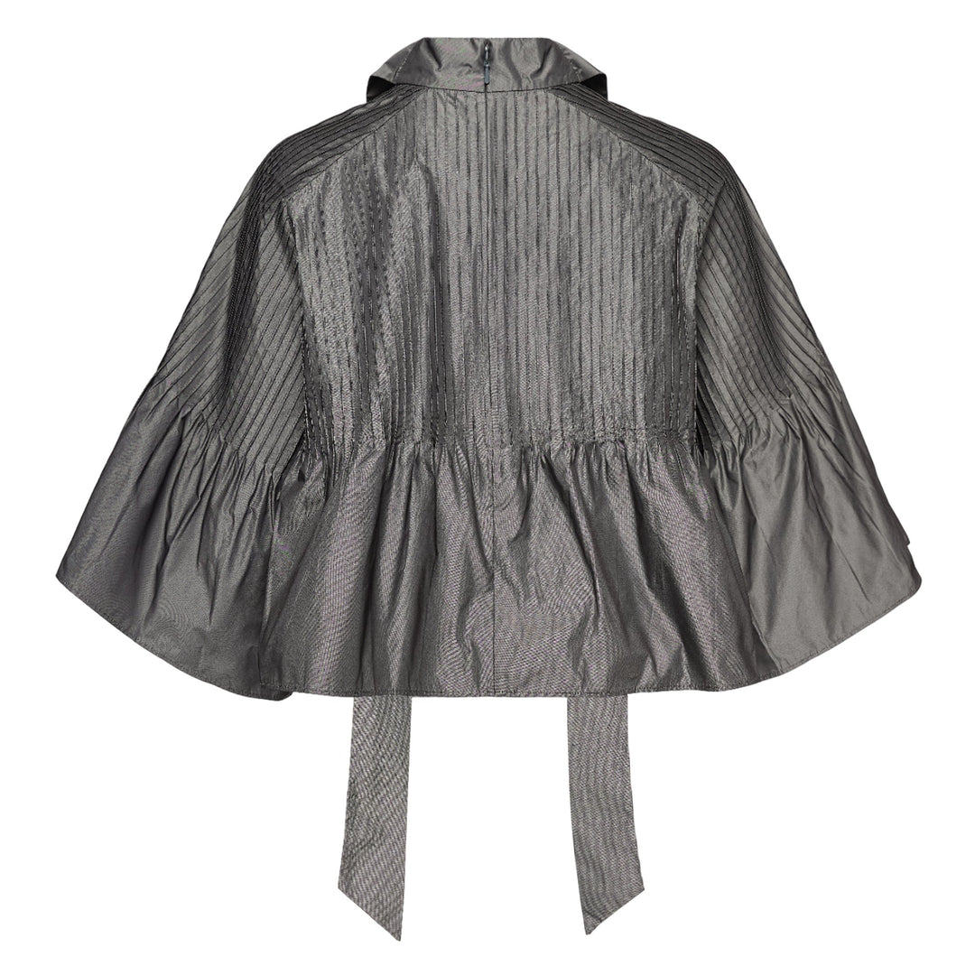 Poly Chambray Taffeta Pintuck Top