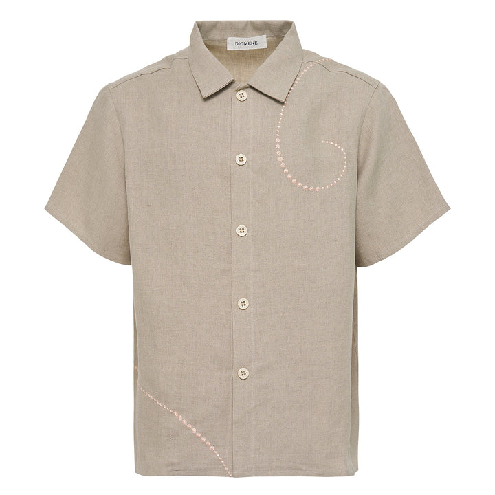 Geranium Embroidered Short Sleeve Shirt