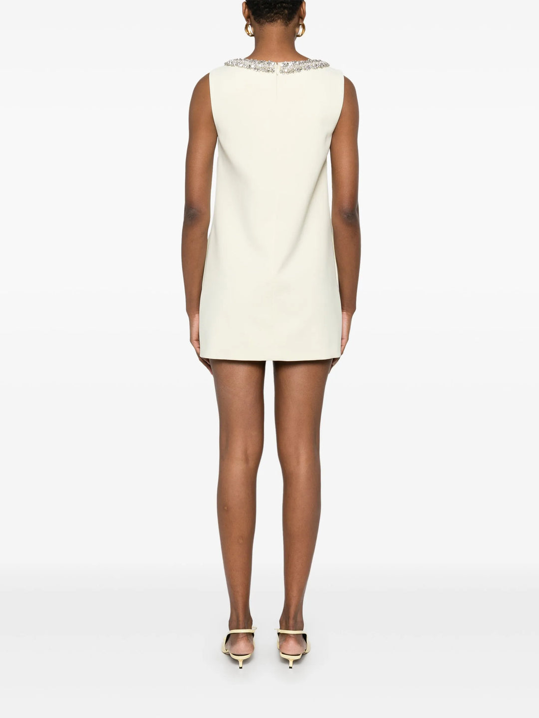 Yellow Crepe Bow Mini Dress