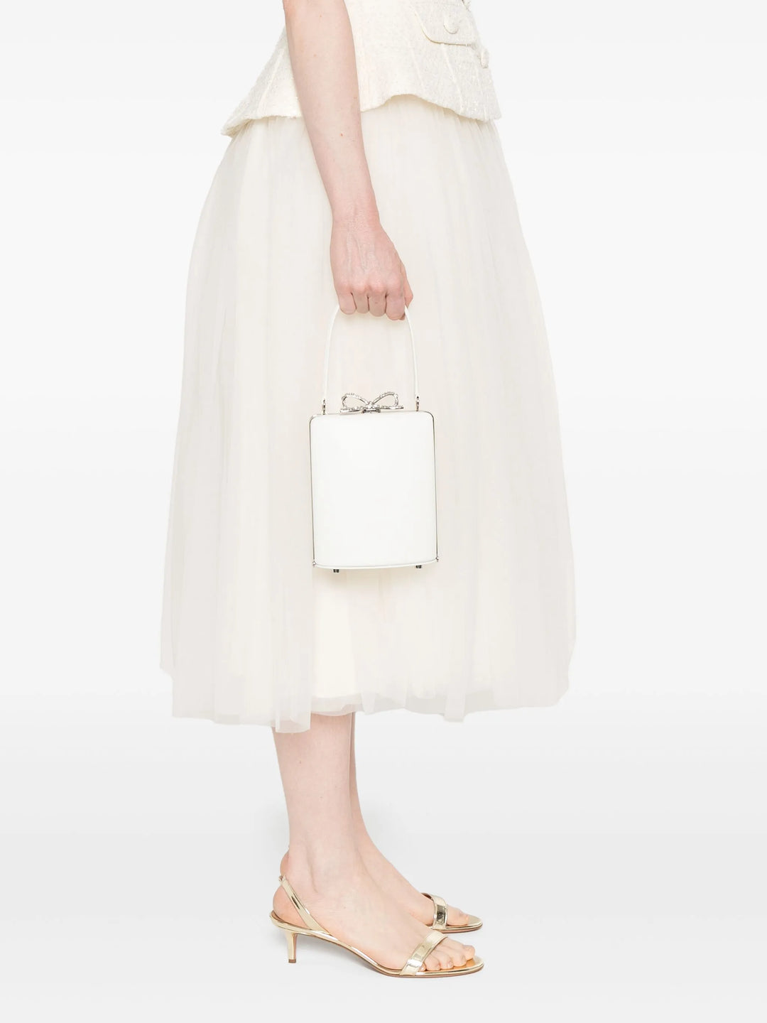 Champagne Satin Mini Bow Bag