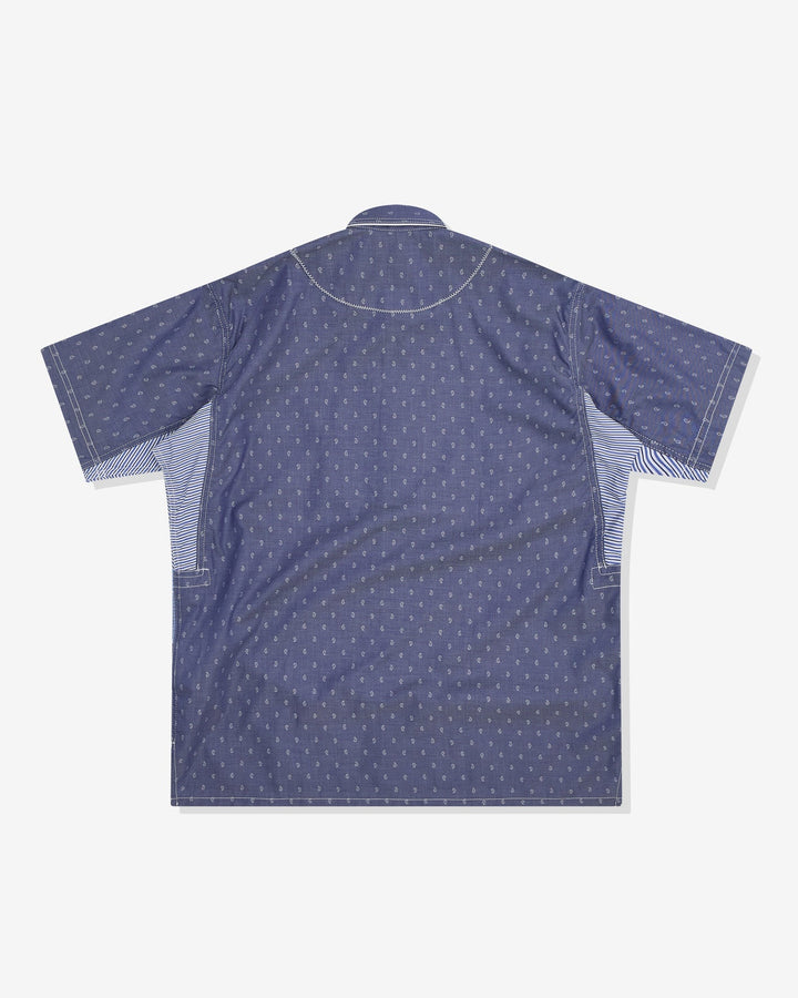 Multi Fabrics Patchwork Short Sleeve Shirt
