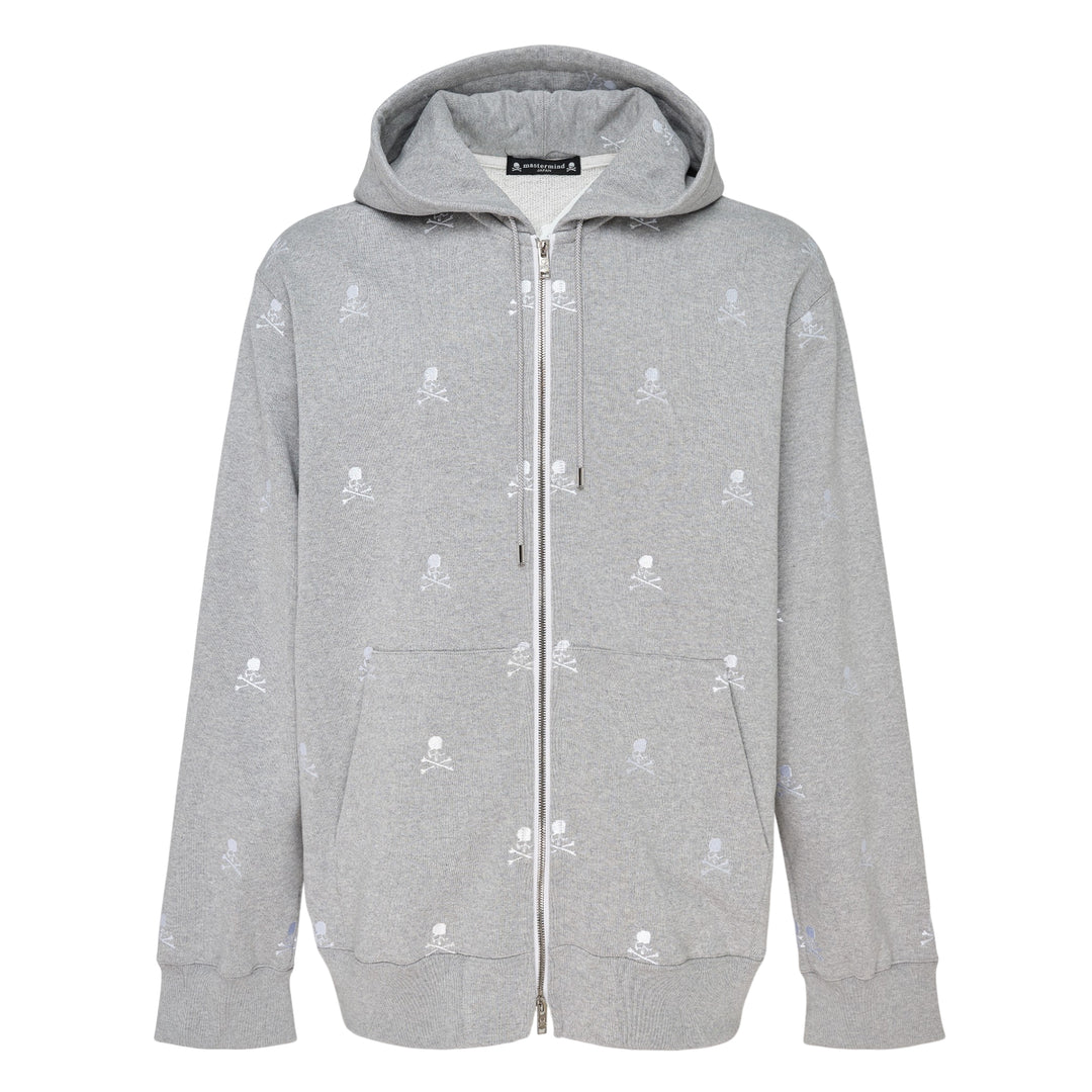 Skull Monogram Zip-Up Hoodie