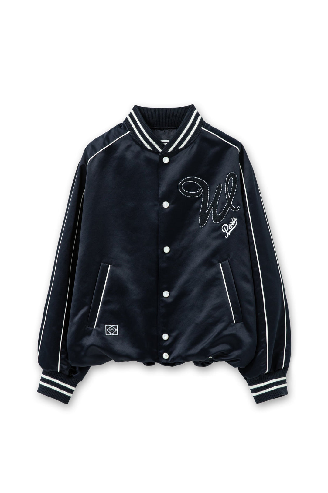 Navy Embroidered Patch Varsity Jacket
