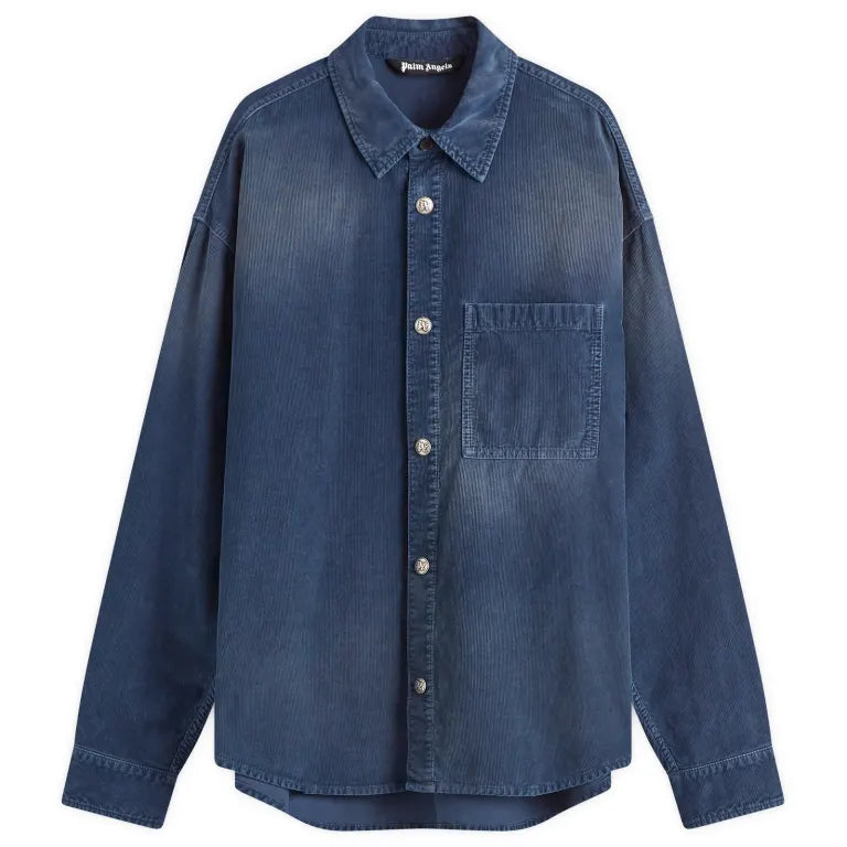 Curved Logo Cord Overshirt