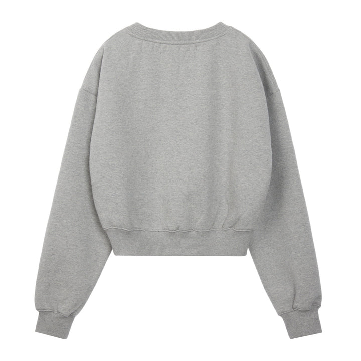 V-Neck Cropped Sweatshirt