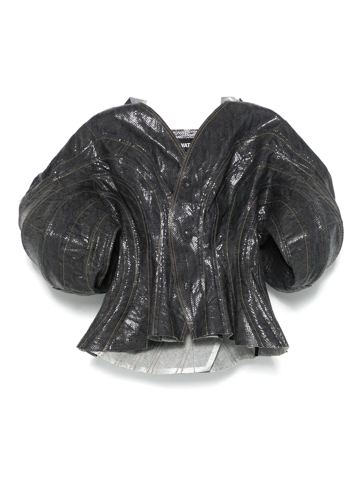 Cotton Denim Foiled Print Jacket