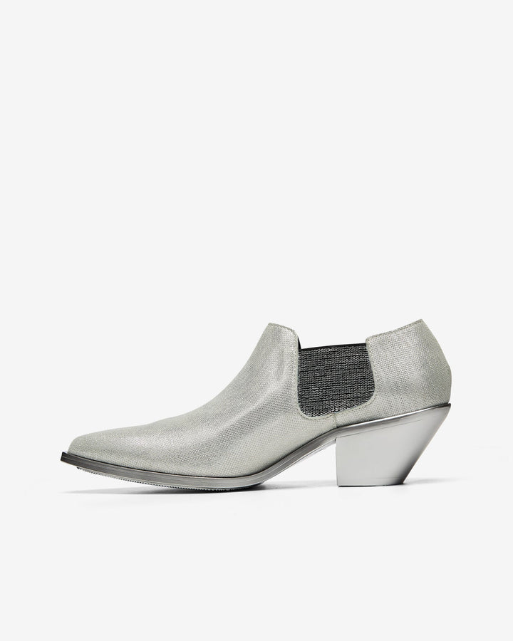 Goat Leather Metallic Embossed Heels