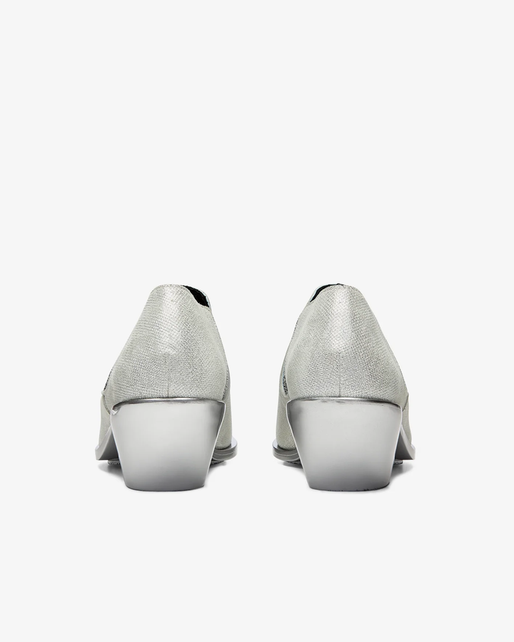 Goat Leather Metallic Embossed Heels
