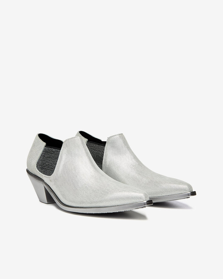 Goat Leather Metallic Embossed Heels