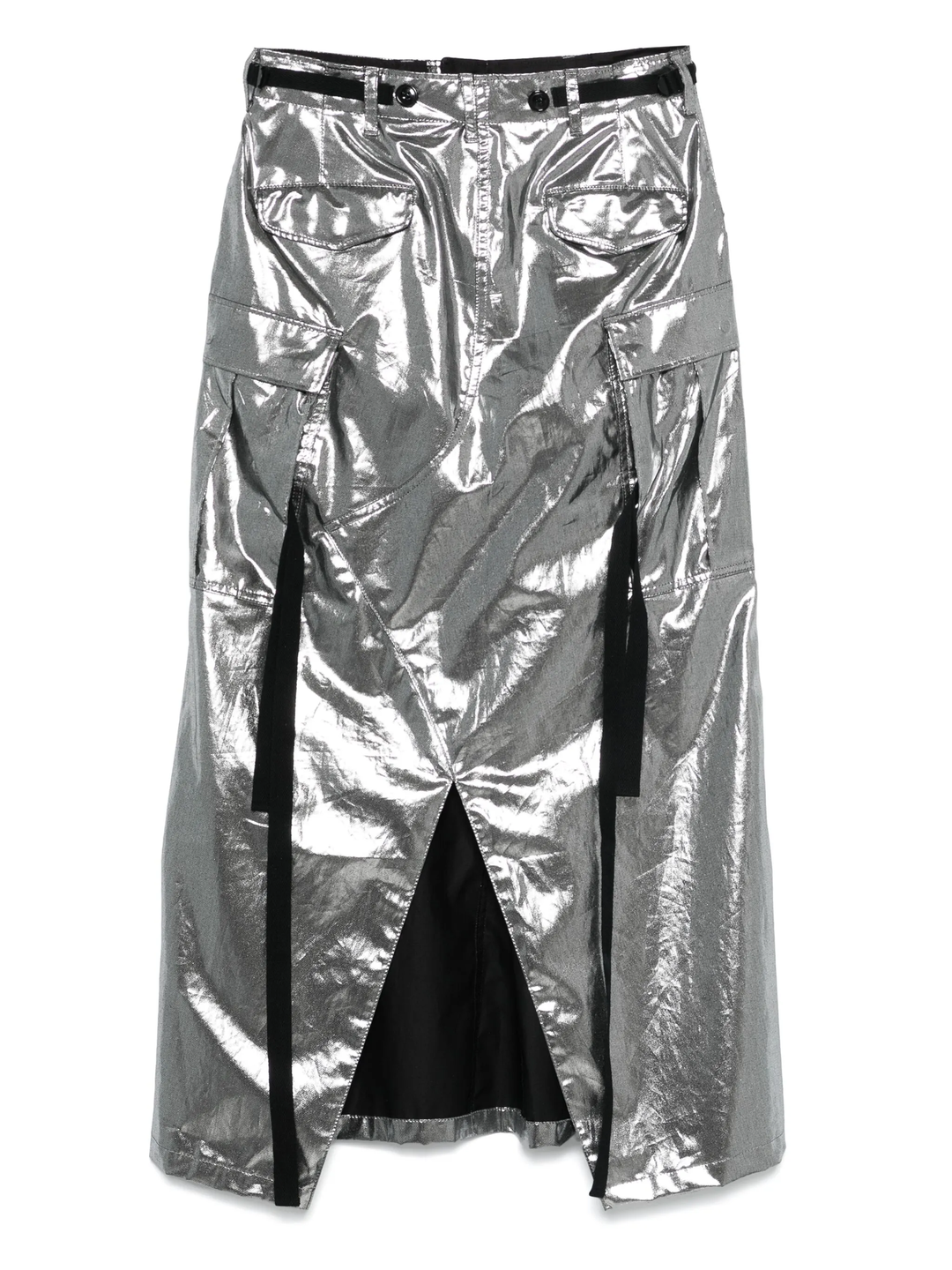 Cotton Satin Foiled Print Skirt
